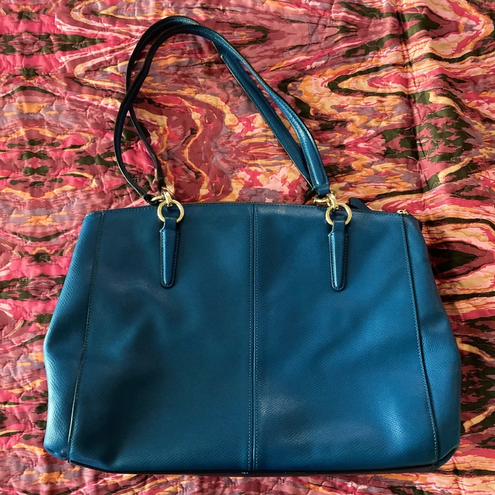 Coach Crossgrain Christie Leather Blue Originally $444 - Picture 3 of 5